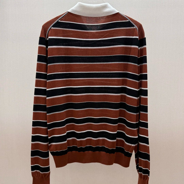 PRADA 26S STRIPED LONG-SLEEVE KNIT SWEATER 1058