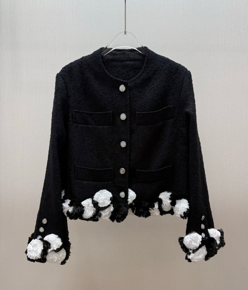 CHANEL 26S FLORAL TRIM TWEED JACKET 1285