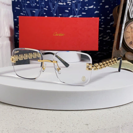CARTIER 26S RIMLESS RECTANGULAR FRAME IN METAL 436031