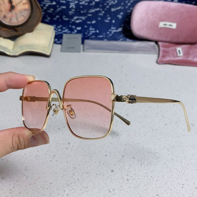 MIUMIU 26S SQUARE GEOMETRIC FRAME IN METAL 445239