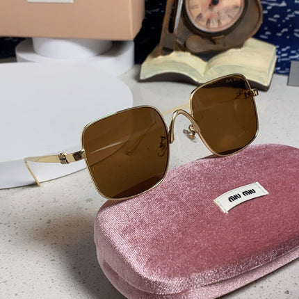MIUMIU 26S SQUARE GEOMETRIC FRAME IN METAL 445241