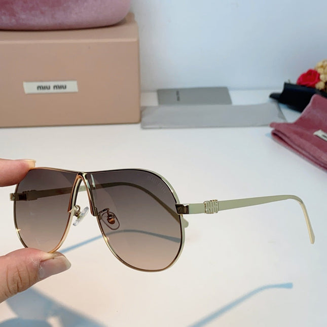 MIUMIU 26S OVAL FRAMEAVIATOR FRAME IN METAL 424522