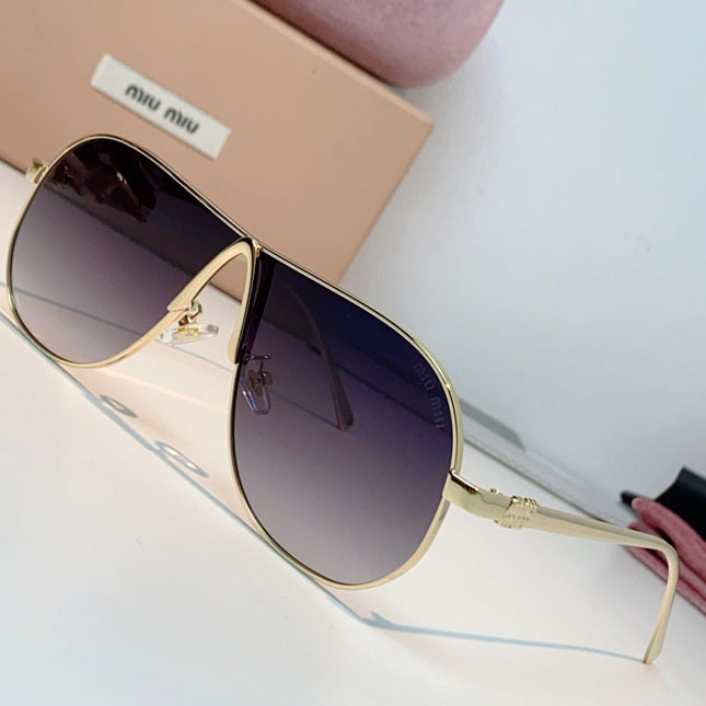 MIUMIU 26S OVAL FRAMEAVIATOR FRAME IN METAL 424524