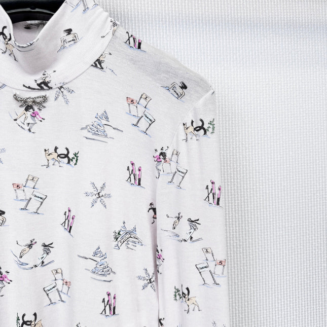 CHANEL 25S PATTERNED TURTLENECK SWEATER 380