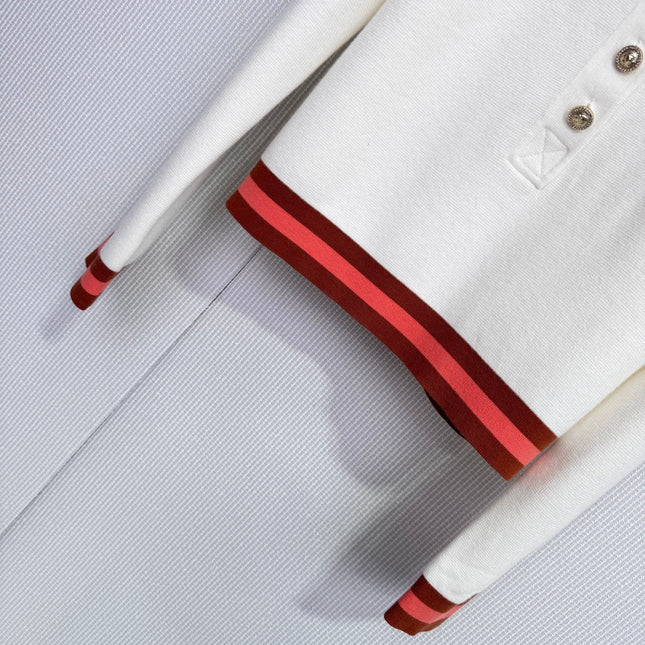 CHANEL 25S LONG-SLEEVE KNIT POLO SHIRT 590