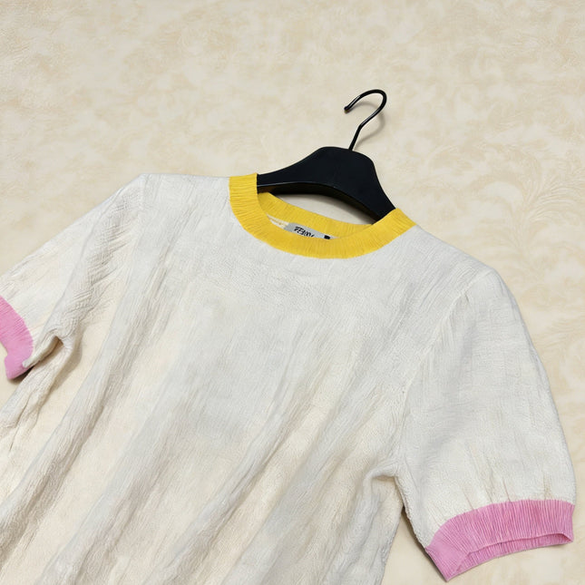 FENDI 26S SHORT SLEEVE KNIT T-SHIRT 140