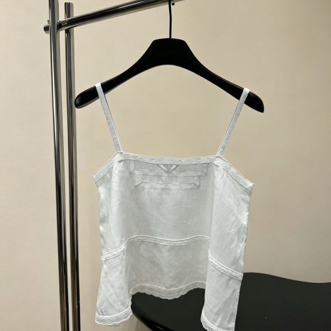 PRADA 26S LACE TRIM CAMISOLE 1044