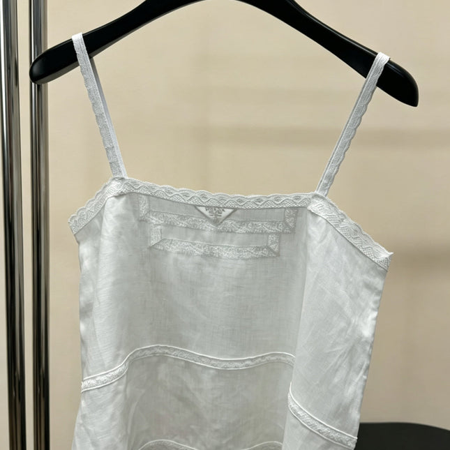 PRADA 26S LACE TRIM CAMISOLE 1044