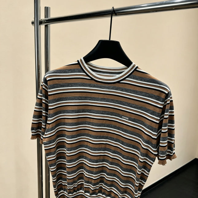 PRADA 26S SHORT-SLEEVE KNIT T-SHIRT 1010