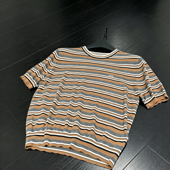 PRADA 26S SHORT-SLEEVE KNIT T-SHIRT 1010