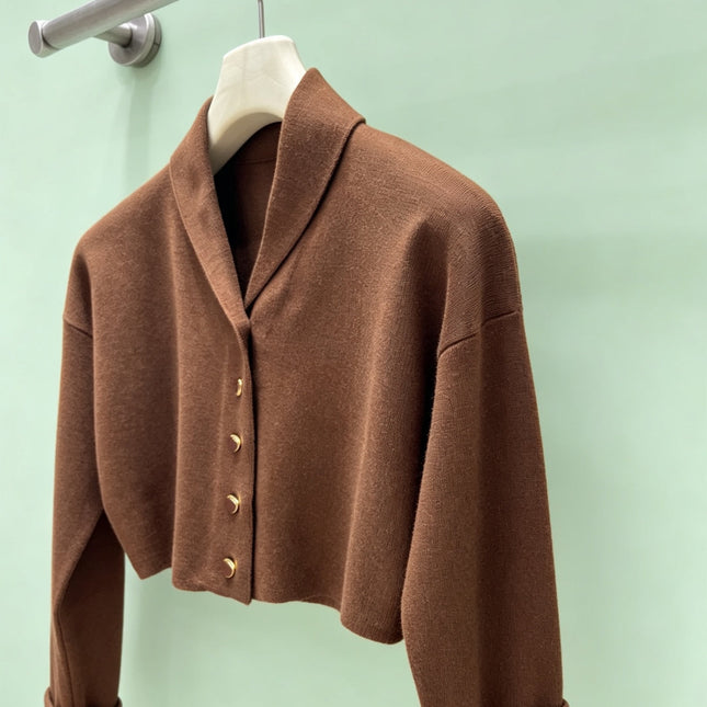 LORO PIANA 26S CROPPED KNIT CARDIGAN 873