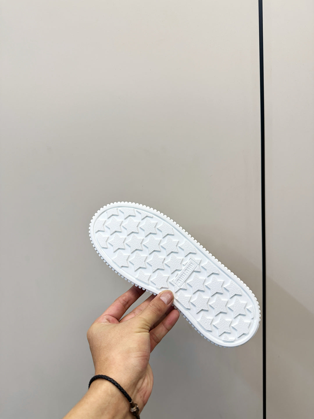 MIUMIU 26S PLATFORM SNEAKERS IN LIGHT YELLOW CANVAS