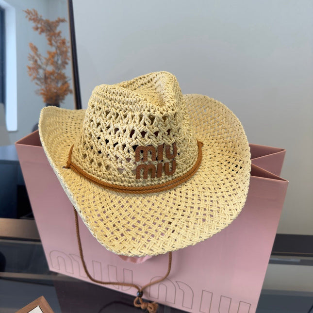 MIUMIU STRAW COWBOY HAT STYLE 18