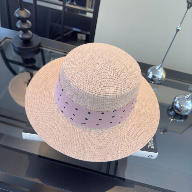 MIUMIU FLAT-BRIM STRAW HAT STYLE 12