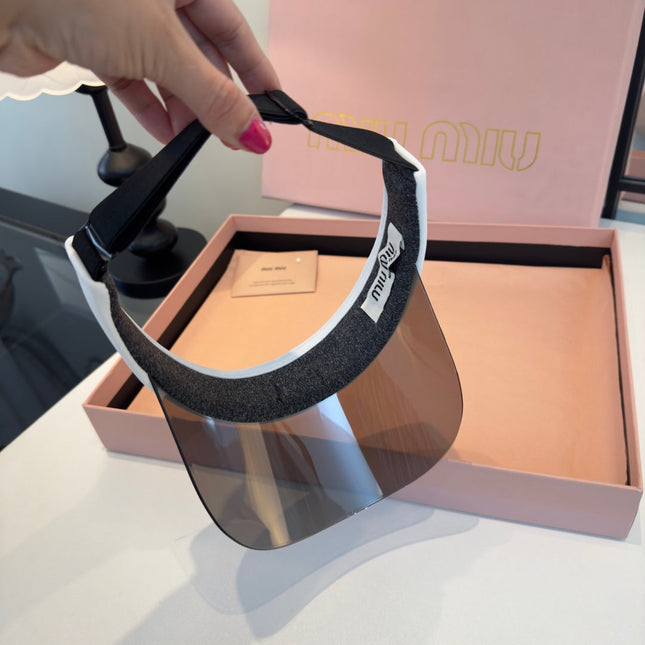 MIUMIU 26S LOGO SHIELD SUN VISOR 329800