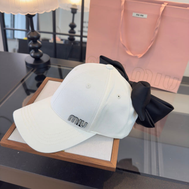 MIUMIU 26S BOW BASEBALL CAP 343531