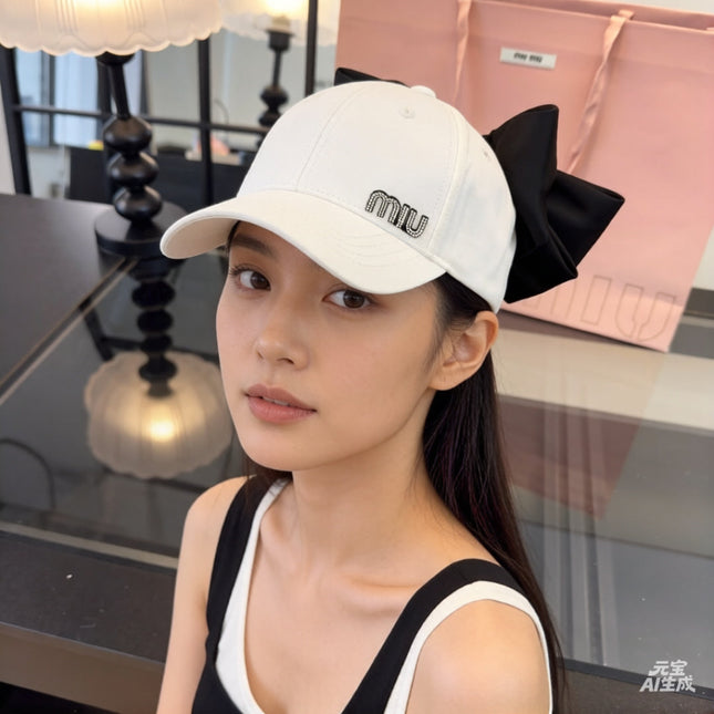 MIUMIU 26S BOW BASEBALL CAP 343531