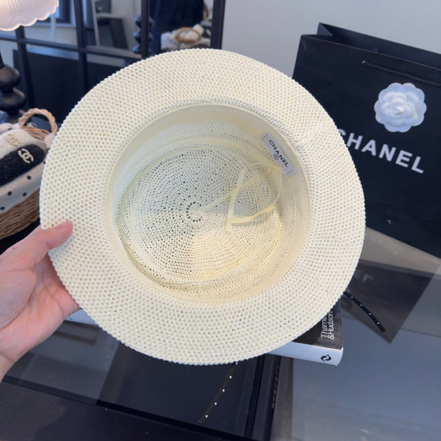 CHANEL 26S BOATER HAT WITH BLACK BOW 338036