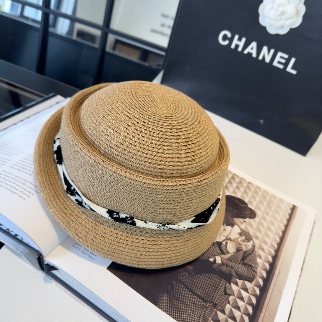 CHANEL 26S BOATER STRAW HAT 338053