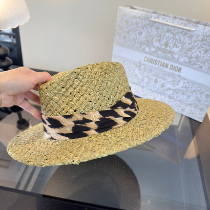 DIOR 26S STRAW BOATER HAT STYLE 163