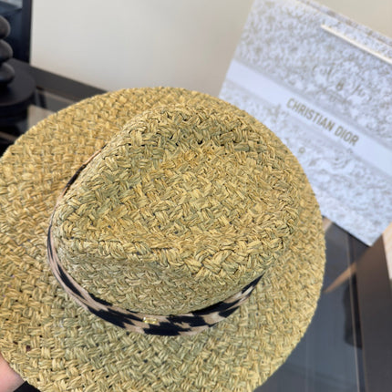 DIOR 26S STRAW BOATER HAT STYLE 163