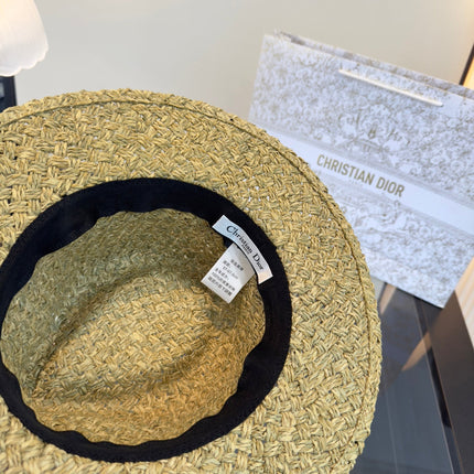 DIOR 26S STRAW BOATER HAT STYLE 163