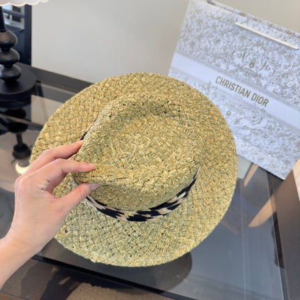 DIOR 26S STRAW BOATER HAT STYLE 163