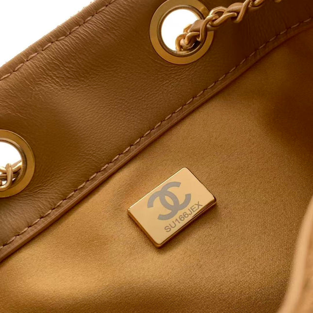 CHANEL 25S HOBO BAG 30 IN BROWN SUEDE WITH GOLD HARDWARE
