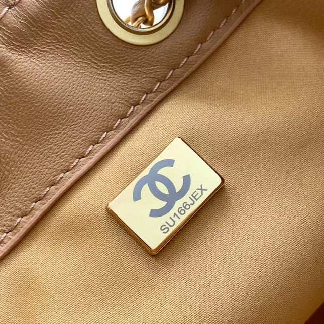 CHANEL 25S HOBO BAG 22 IN BROWN SUEDE WITH GOLD HARDWARE