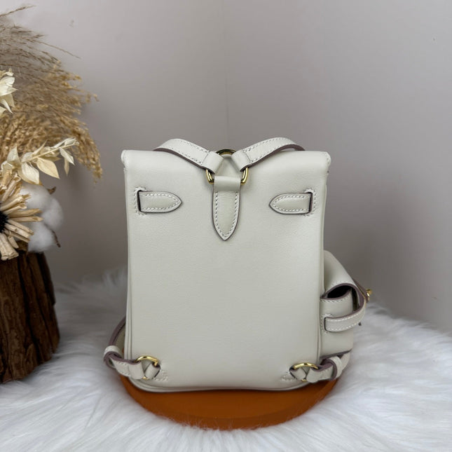 HM 25S KELLY JUMP 17 CM IN WHITE SWIFT WITH GOLD HARDWARE