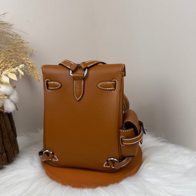HM 25S KELLY JUMP 17 CM IN CARAMEL BROWN SWIFT WITH SILVER HARDWARE