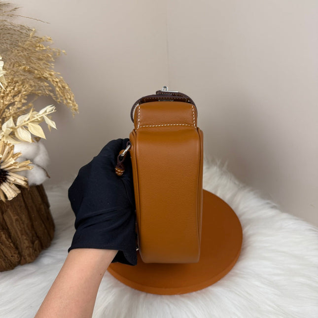 HM 25S KELLY JUMP 17 CM IN CARAMEL BROWN SWIFT WITH SILVER HARDWARE