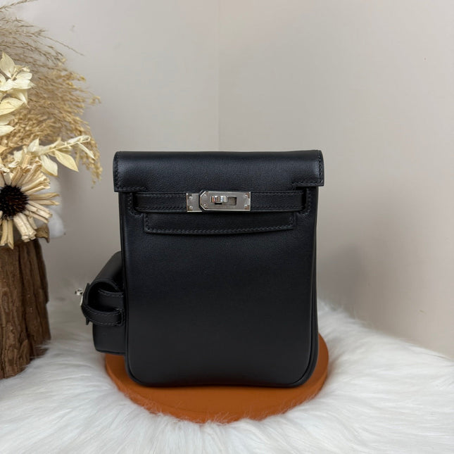 HM 25S KELLY JUMP 17 CM IN BLACK SWIFT WITH SILVER HARDWARE