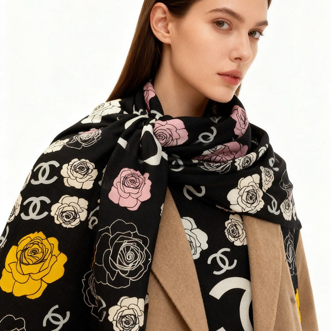 CHANEL 25S SCARF 140 CM IN CASHMERE AND SILK 943336