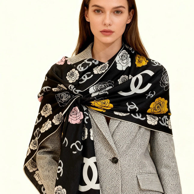 CHANEL 25S SCARF 140 CM IN CASHMERE AND SILK 943336
