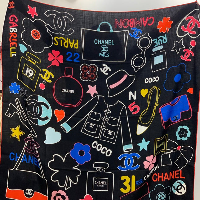 CHANEL 25S SCARF 135 CM IN CASHMERE SILK 943654