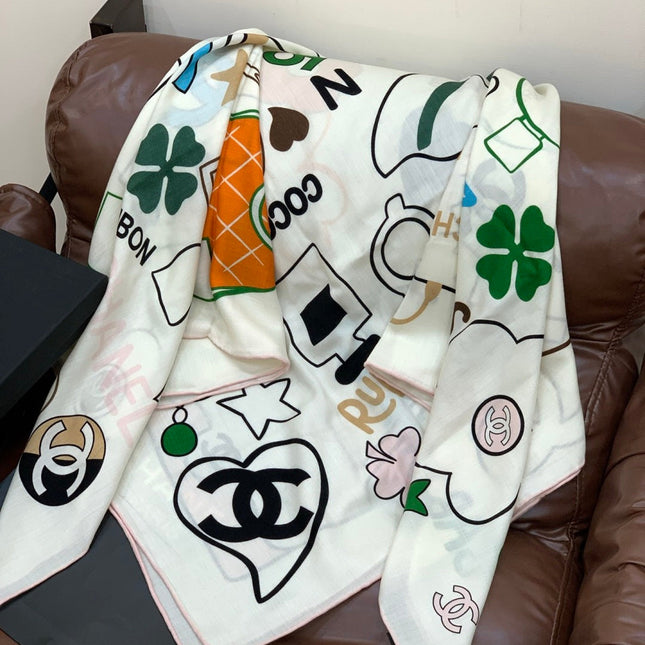 CHANEL 25S SCARF 135 CM IN CASHMERE SILK 943655