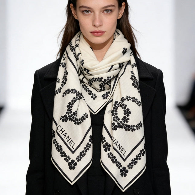 CHANEL 25S SCARF 135 CM IN CASHMERE SILK 943685