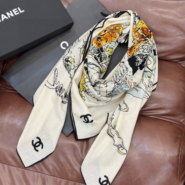 CHANEL 25S SCARF 135 CM IN CASHMERE SILK 943698