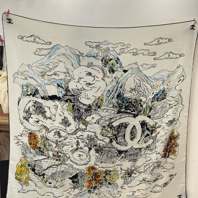 CHANEL 25S SCARF 135 CM IN CASHMERE SILK 943698