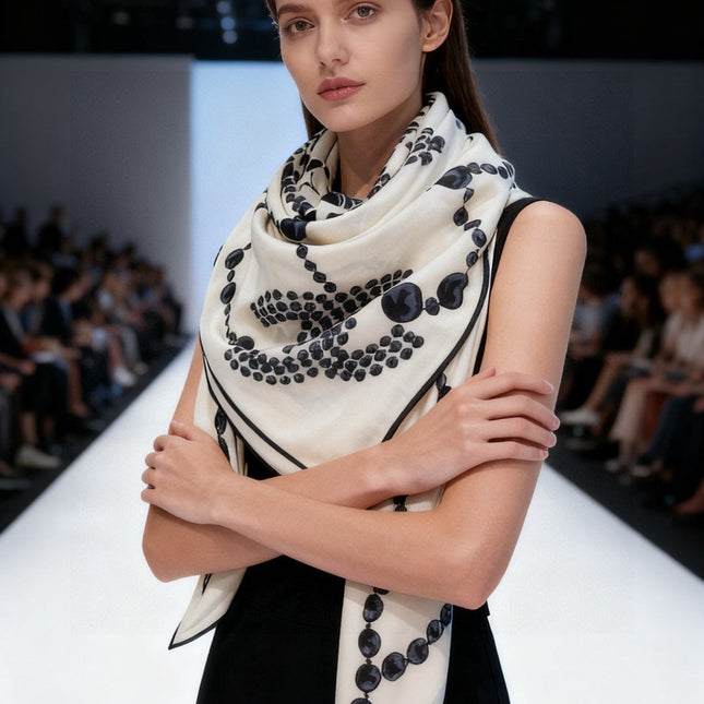 CHANEL 25S SCARF 140 IN CASHMERE 991650