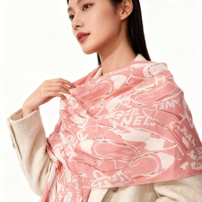 CHANEL 25S SCARF 135 IN CASHMERE 991694