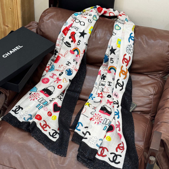 CHANEL 25S SCARF 200 IN LINEN 991723