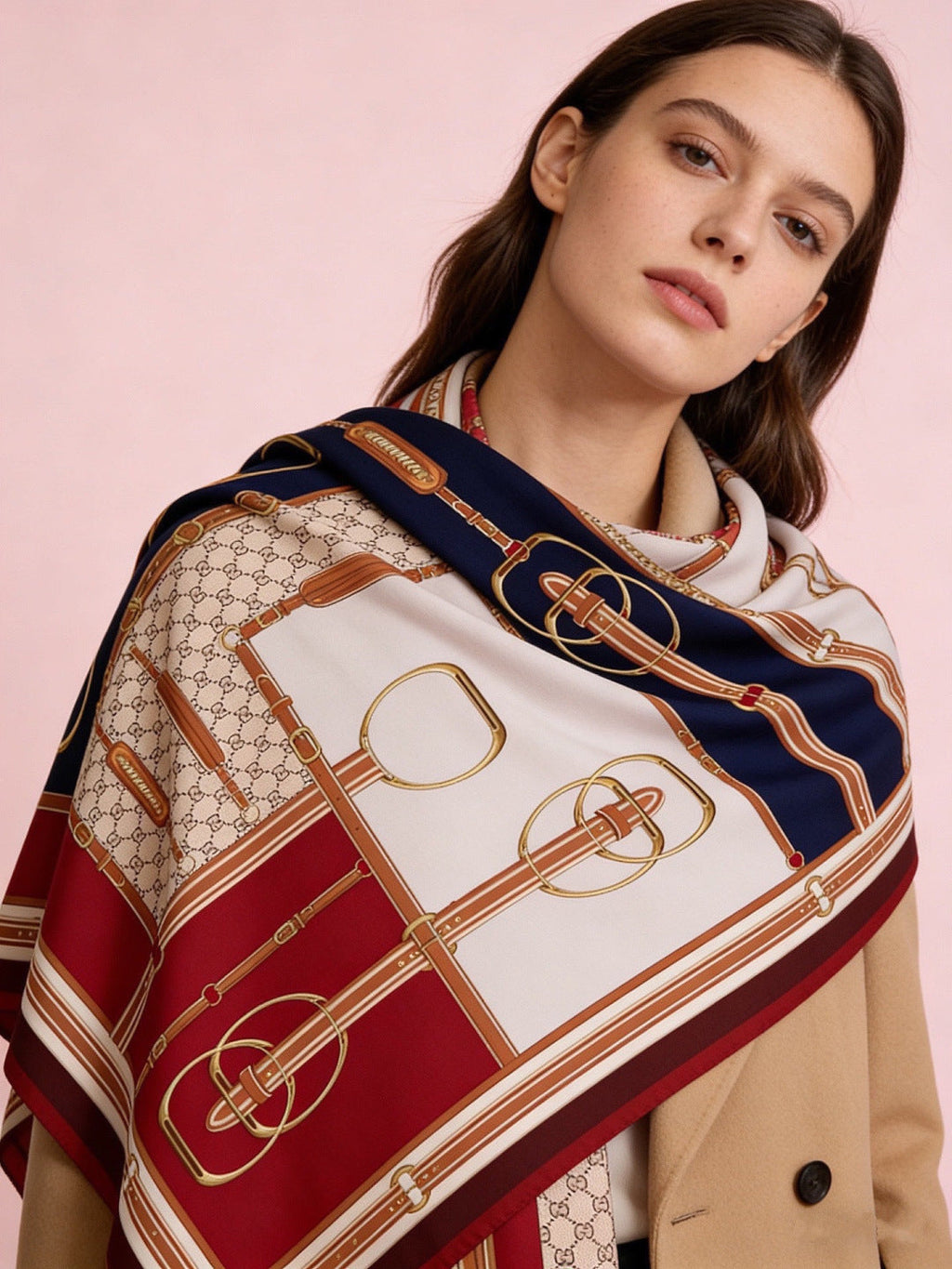 GUCCI 26S SCARF 140 IN CASHMERE AND SILK 290755