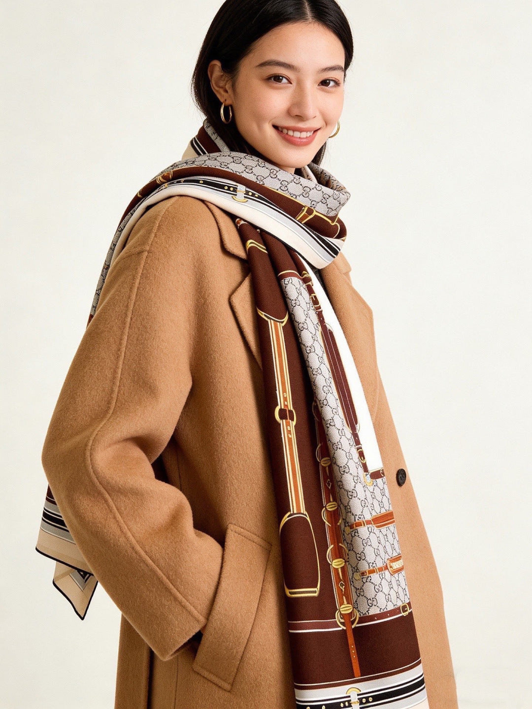 GUCCI 26S SCARF 140 IN CASHMERE AND SILK 290756