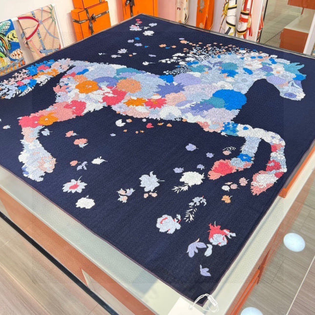 HERMES 26S SCARF 140 IN CASHMERE AND SILK 303342