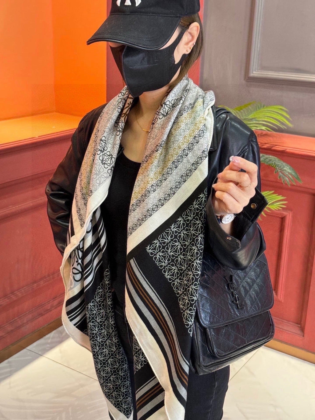 LOEWE 26S SCARF 140 IN CASHMERE SILK 303359