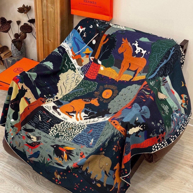 HERMES 26S SCARF 140 IN CASHMERE AND SILK 303101