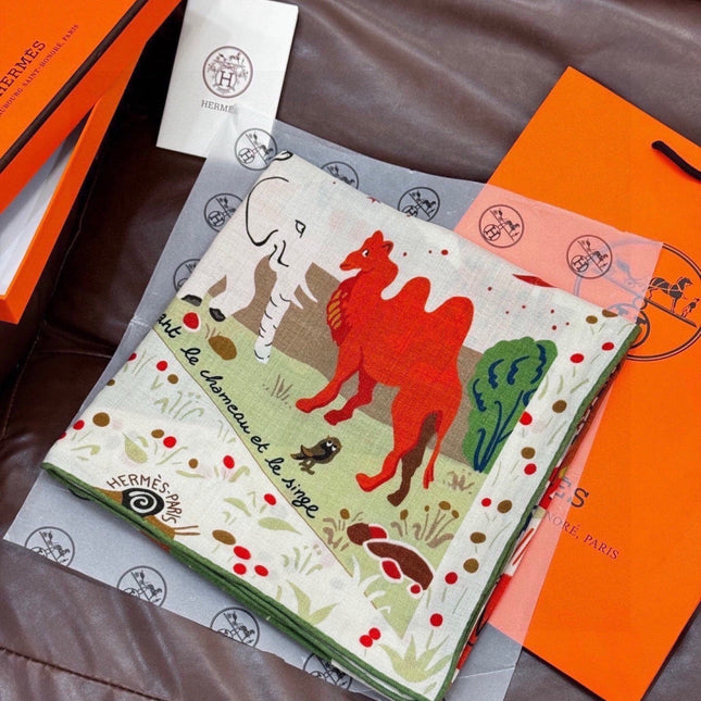HERMES 26S SCARF 140 IN CASHMERE AND SILK 303102