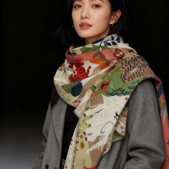 HERMES 26S SCARF 140 IN CASHMERE AND SILK 303102